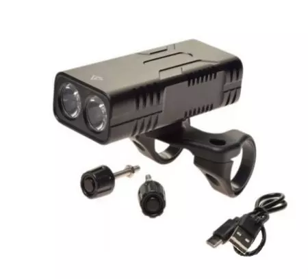 Lampka rowerowa przednia 2xLED 850lm USB - AWR1174
