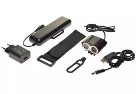 Lampka rowerowa przednia 2xCREE USB 10000mAh - AWR1176