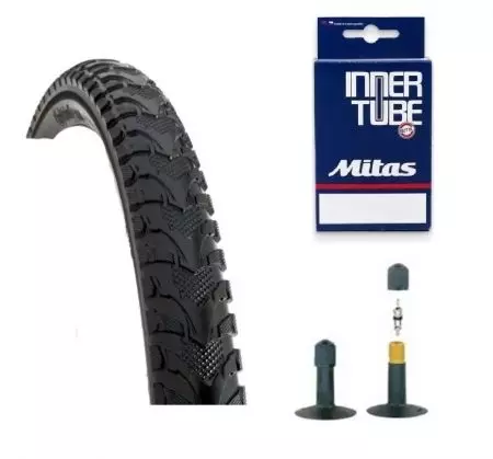 Opona rowerowa Mitas 24x1.95 Dart V67 + dętka AV ZESTAW - V6724