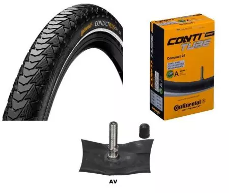 Opona rowerowa Continental Contact Plus 24x1.75 odblask + dętka - CO0101001