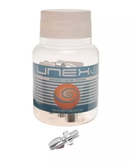 Śruba regulacji linki UNEX 10mm alu baryłka 10szt - AWR9051B
