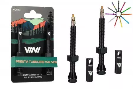 Wentyle Bezdętkowe Tubeless VINI 60mm Czarne