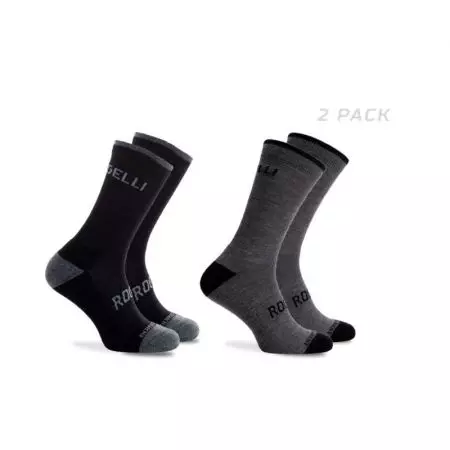 Skarpetki rowerowe Rogelli Wool szare i czarne L 40-43 2pak - 351053-4