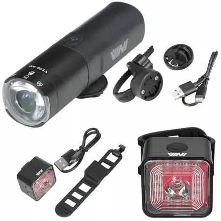 Lampka rowerowa Vini przód + tył Smart na kierownicę światło - CB000013set