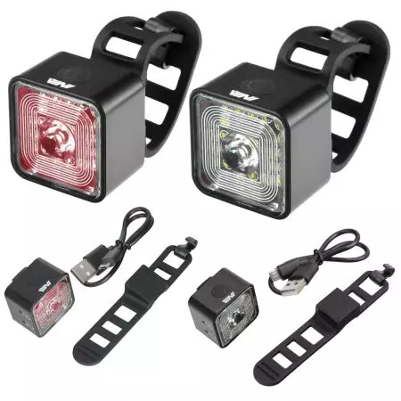 Lampka rowerowa Vini przód + tył Smart na kierownicę pod siodło - CB000014set