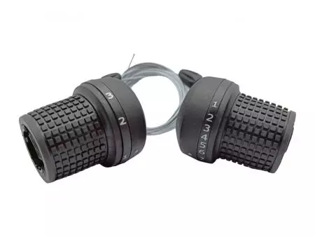Dźwignie przerzutek Sunrun 3x7 Gripshift + linki - CRANKBIKE035