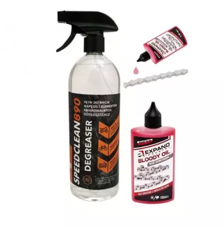 Odtłuszczacz Speedclean 890 1L + smar do łańcucha Expand 100ml - SCDEG1z