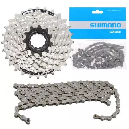 Kaseta 7 rzędowa CS-HG41 11-28T + łańcuch CN-HG40 Shimano zestaw - ACSHG417128
