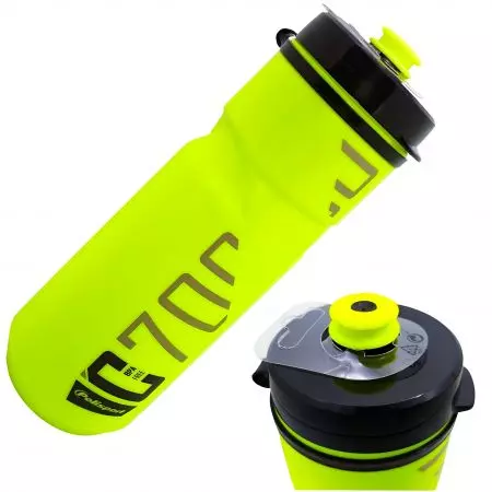 Bidon rowerowy POLISPORT C700 700ml limonka / czarny - 8644900003