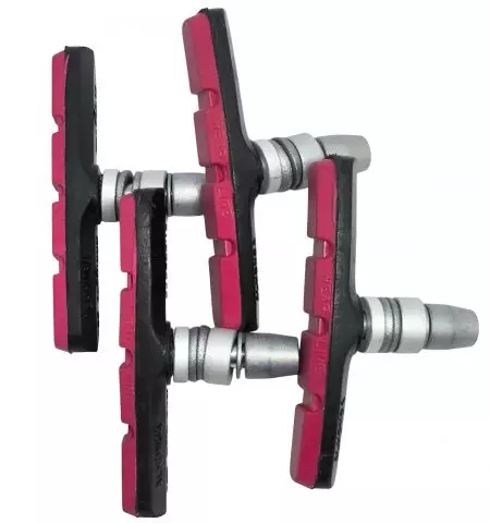 Klocki hamulcowe ALHONGA V-brake czerwone przód + tył - HJ-609.12T3-RED