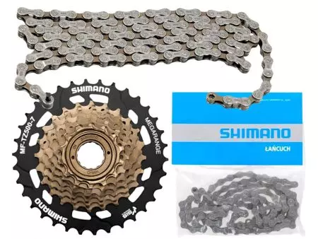 Wolnobieg rowerowy Shimano 7s 14-34T + łańcuch HG40 - AMFTZ5007434