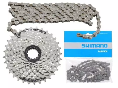 Kaseta 8 rzędowa CS-HG41 11-34T + łańcuch CN-HG40 Shimano zestaw - ACSHG418134