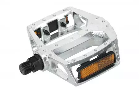 Pedały rowerowe platformowe piny alu MTB BMX 9/16” Srebrne - CRANKBIKE042