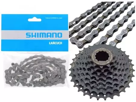 Kaseta 8 rzędowa CS-HG31 11-32T + łańcuch CN-HG40 Shimano zestaw - ACSHG318132