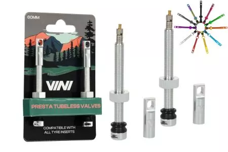 Wentyle Bezdętkowe Tubeless VINI 60mm Srebrne