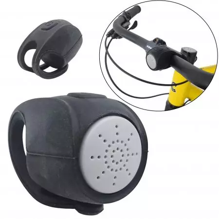 Klakson rowerowy na baterie 2 rodzaje dźwięku 95dB czarny - DZW/JY-575A