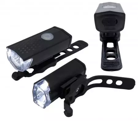 Lampki rowerowe LED USB 300lm IPX6 zestaw - AWR1211