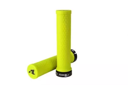 Chwyty rowerowe R-Bike Lock ON obejma CNC zółte neon - B-MPRBIKEGF20