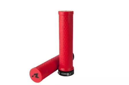 Chwyty rowerowe R-Bike Lock ON obejma CNC czerwone neon - B-MPRBIKERF20