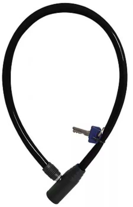 Zabezpieczenie zapięcie rowerowe OXC Hoop  4mm x 600mm kluczyk czarne - OXFOF225