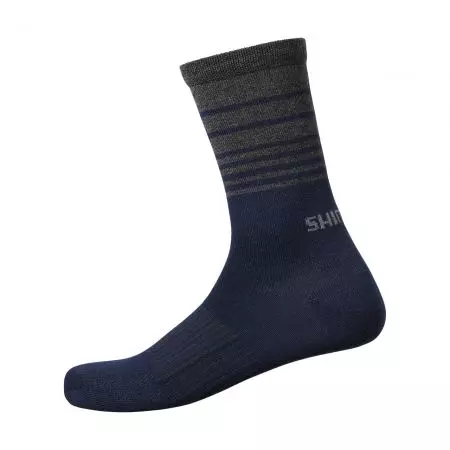 Skarpety rowerowe Shimano Wool wysokie granatowe S-M   36-40 - ECWSCBWUS11MN0160
