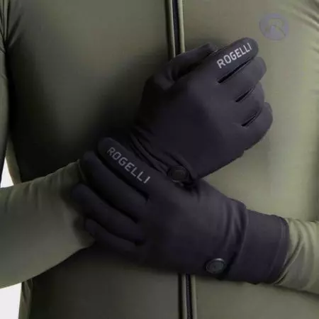 Rękawiczki rowerowe Rogelli Essential Thermal czarne M - 351849-3