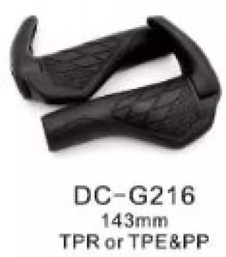 Chwyty rowerowe gripy kierownicy VINI G216 Ergonomiczne z rogami Czarne 143mm - VINIGR15