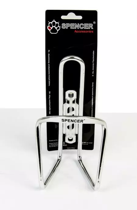 Koszyk na bidon rowerowy Spencer aluminium srebrny - KOB350