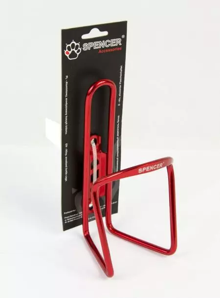 Koszyk na bidon rowerowy Spencer aluminium czerwony - KOB353