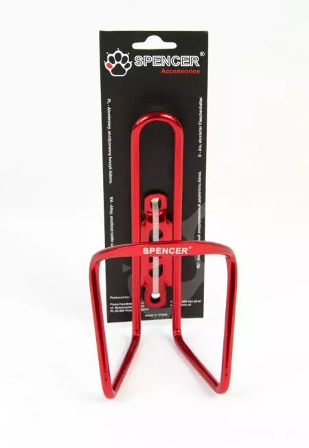 Koszyk na bidon rowerowy Spencer aluminium czerwony - KOB353