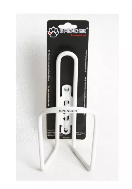 Koszyk na bidon rowerowy Spencer aluminium biały - KOB355