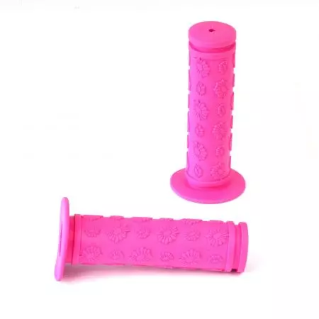 Chwyty kierownicy gripy Spencer 100mm kwiatki różowy - CHW006