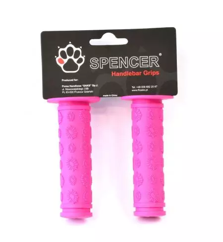 Chwyty kierownicy gripy Spencer 100mm kwiatki różowy - CHW006