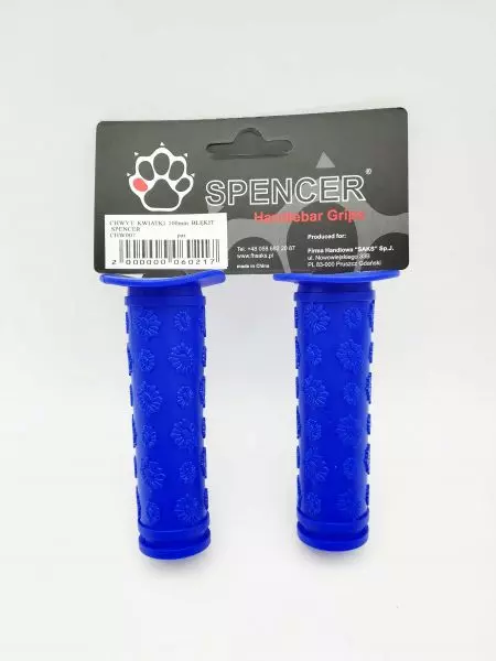Chwyty kierownicy gripy Spencer 100mm kwiatki błękit/niebieski - CHW007