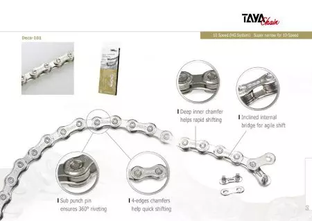 Łańcuch rowerowy 10s Taya Deca-101 128L E-bike - LAN101
