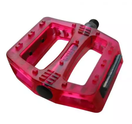 Pedały rowerowe Wellgo B107 BMX transparentne czerwone - PED109