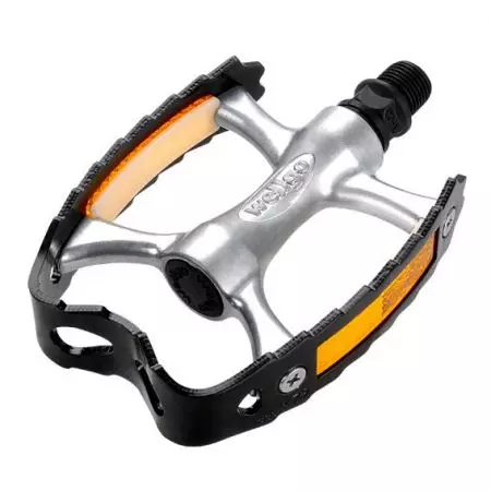 Pedały rowerowe Wellgo C201 trekking aluminium odblask czarno-srebrne - PED201