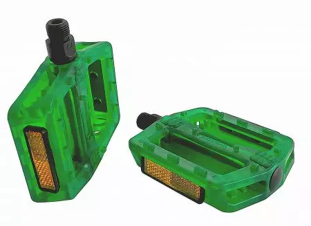 Pedały rowerowe Wellgo B107 BMX transparentne zielone - PED106