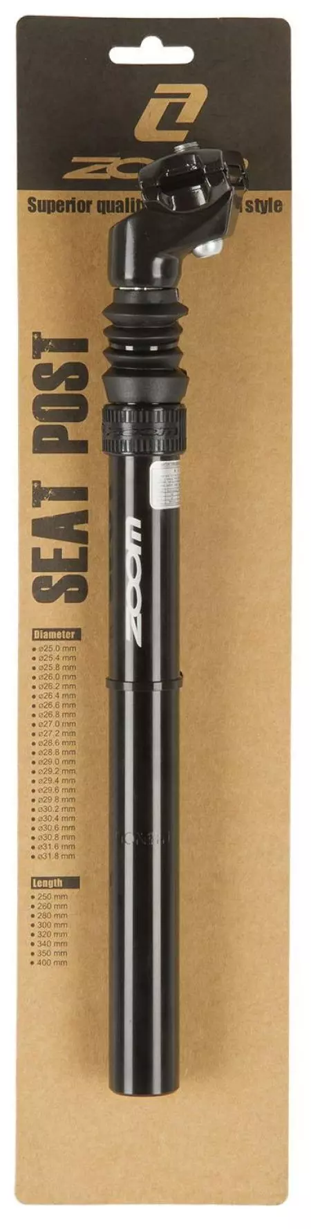 Sztyca wspornik siodełka amortyzowana Zoom 27.2x350mm czarny - SIOW109