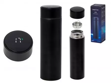 Bidon termiczny termos smart LED 500ml Czarny - KX6358