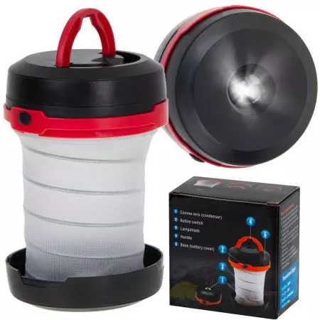 Lampa kempingowa turystyczna biwakowa latarka LED na baterie 2w1 - KX4987