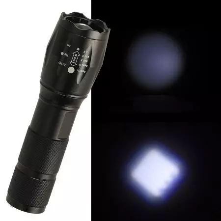 Latarka taktyczna wojskowa 800 lumenów LED ZOOM mocna USB akumulator - KX4829