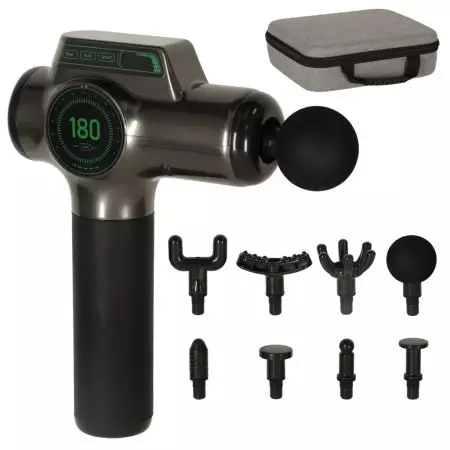 Pistolet do masażu masażer do pleców ciała wyświetlacz LED 8w1 - KX3713