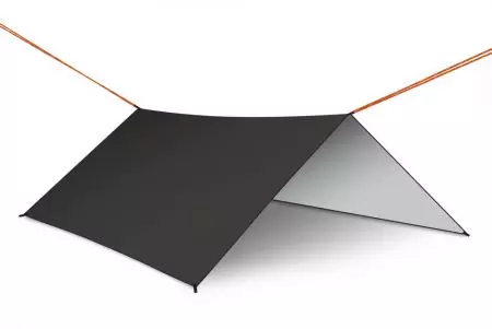 Plandeka biwakowa tarp płachta na hamak osłona przeciwdeszczowa 300cm czarny - KX3960
