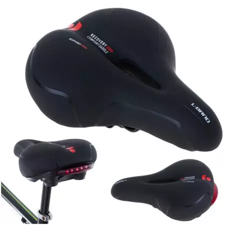 Siodełko rowerowe Rallex sportowe wygodne pianka elastyczna lampka LED - KX5059