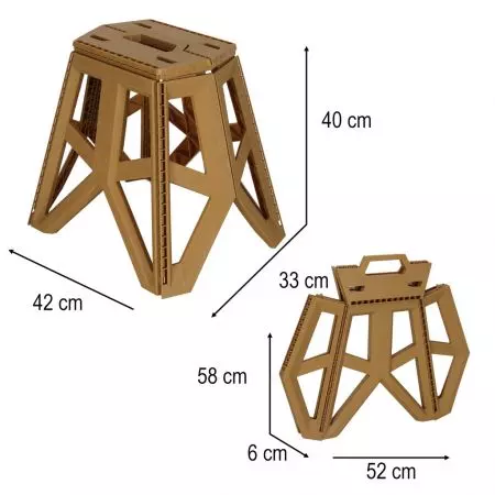 Taboret składany krzesełko kempingowe turystyczne 40 cm beżowy - KX3294_1