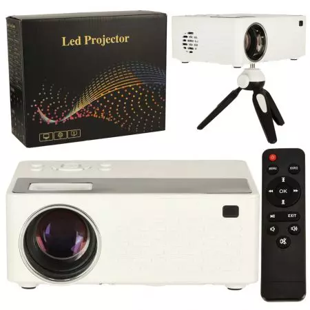 Projektor rzutnik przenośny LED TFT LCD 16:9 1920x1080 USB 20W biały  - KX3915