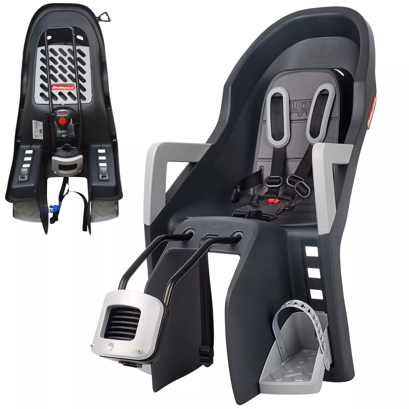 Fotelik rowerowy dzięcięcy Polisport Guppy Maxi FF Szaro-srebrny