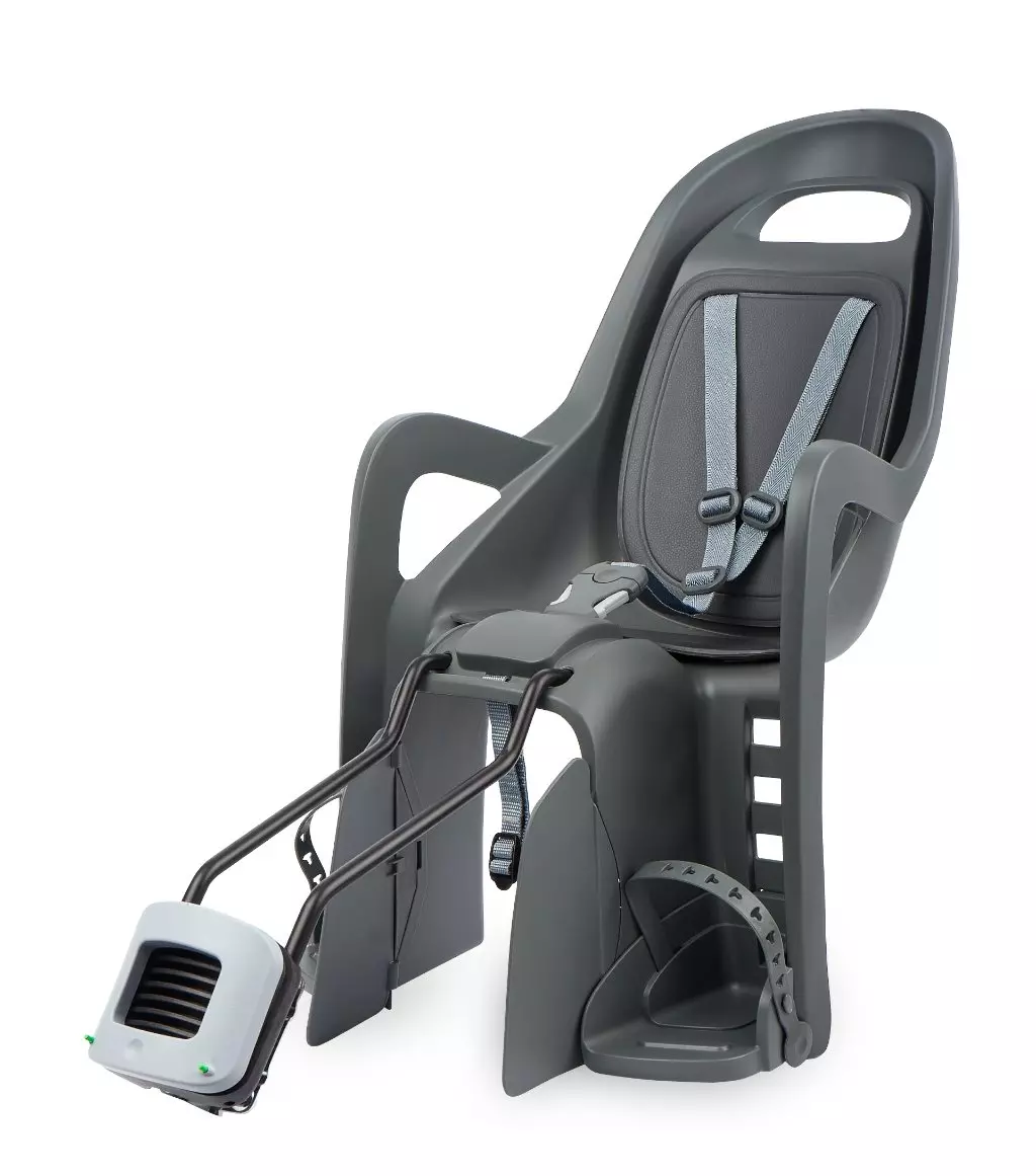 Fotelik rowerowy dzięcięcy Polisport Groovy Czarno-szary 29”