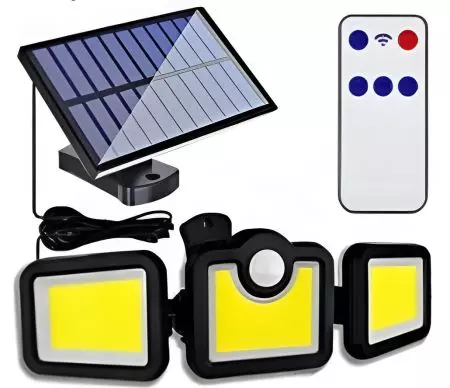 Lampa solarna LED 3w1 czujnik ruchu zmierzchu pilot  - KX3091